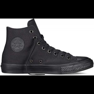 Black on Black High Top Converse